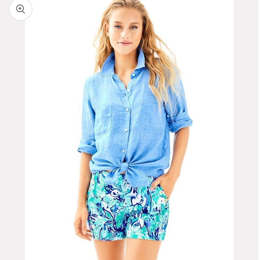 Lilly Pulitzer Marina Knit Short In Tropical Turquoise Elephant Appeal - Size 6